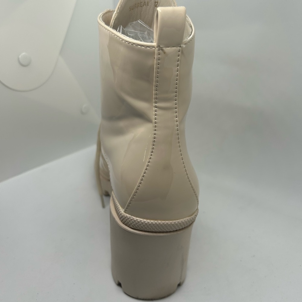 Elegant Beige Lace-Up Boots for Women - Picture 3 of 8